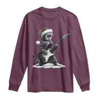Funny Cat Guitar Long Sleeve Shirt Rock and Roll Christmas - Wonder Print Shop