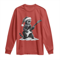 Funny Cat Guitar Long Sleeve Shirt Rock and Roll Christmas - Wonder Print Shop