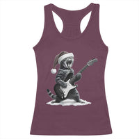 Funny Cat Guitar Racerback Tank Top Rock and Roll Christmas - Wonder Print Shop