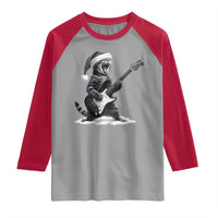 Funny Cat Guitar Raglan Shirt Rock and Roll Christmas - Wonder Print Shop