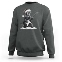 Funny Cat Guitar Sweatshirt Rock and Roll Christmas - Wonder Print Shop