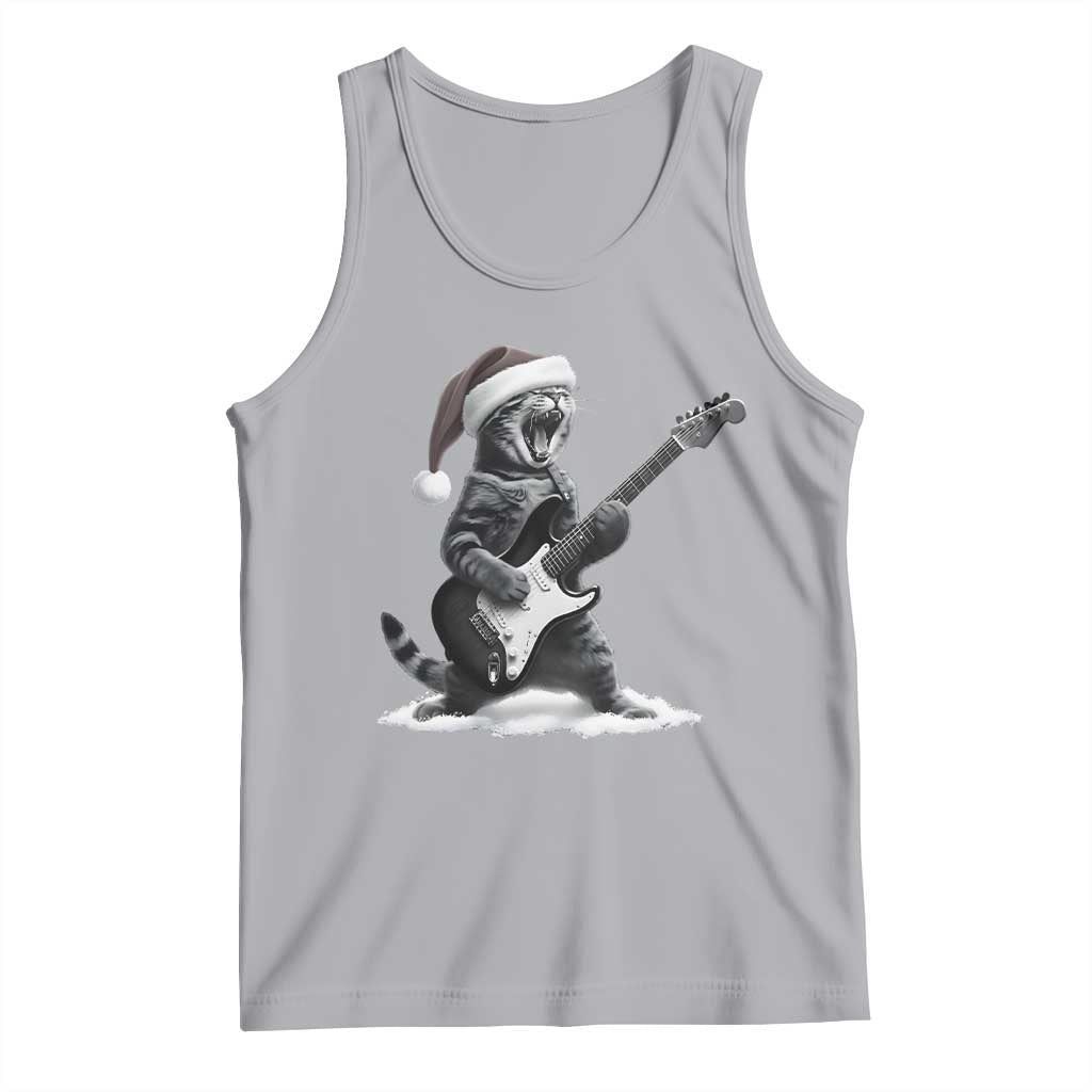 Funny Cat Guitar Tank Top Rock and Roll Christmas - Wonder Print Shop