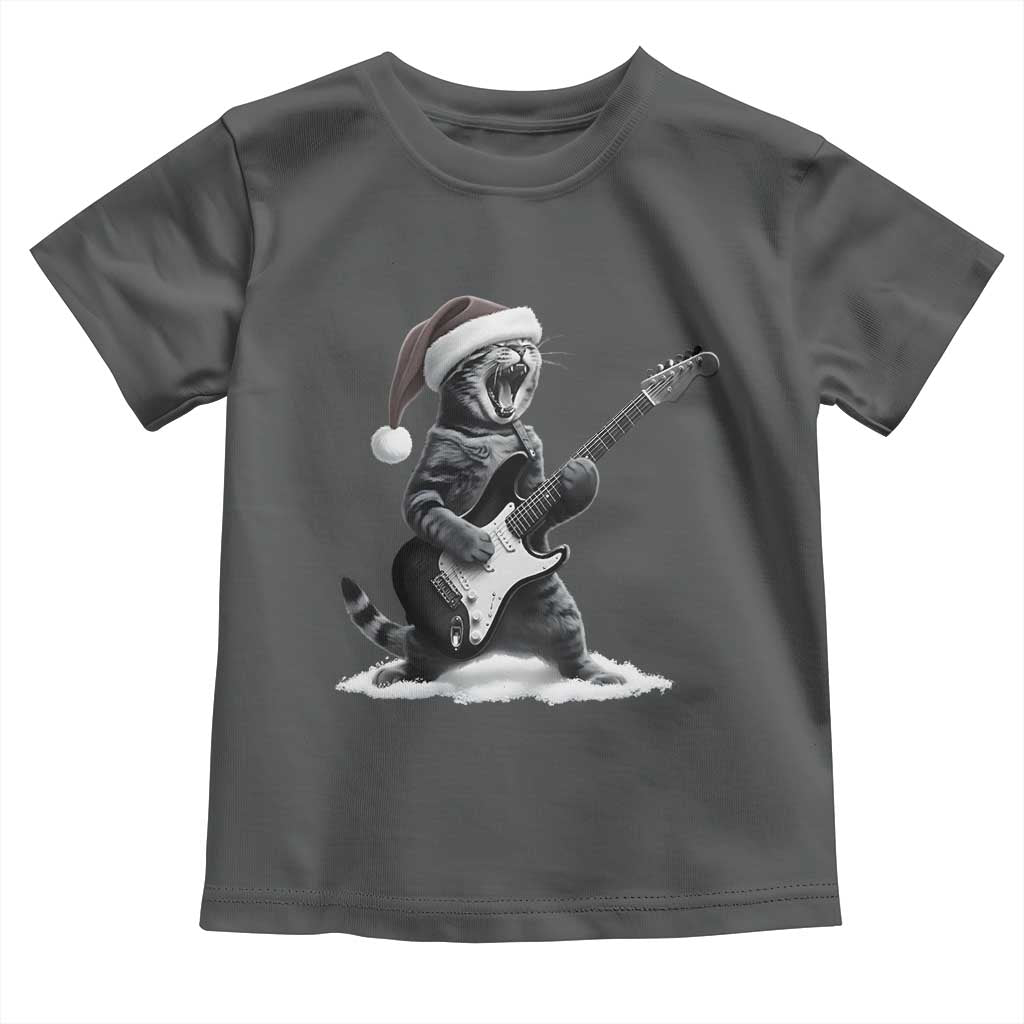 Funny Cat Guitar Toddler T Shirt Rock and Roll Christmas - Wonder Print Shop