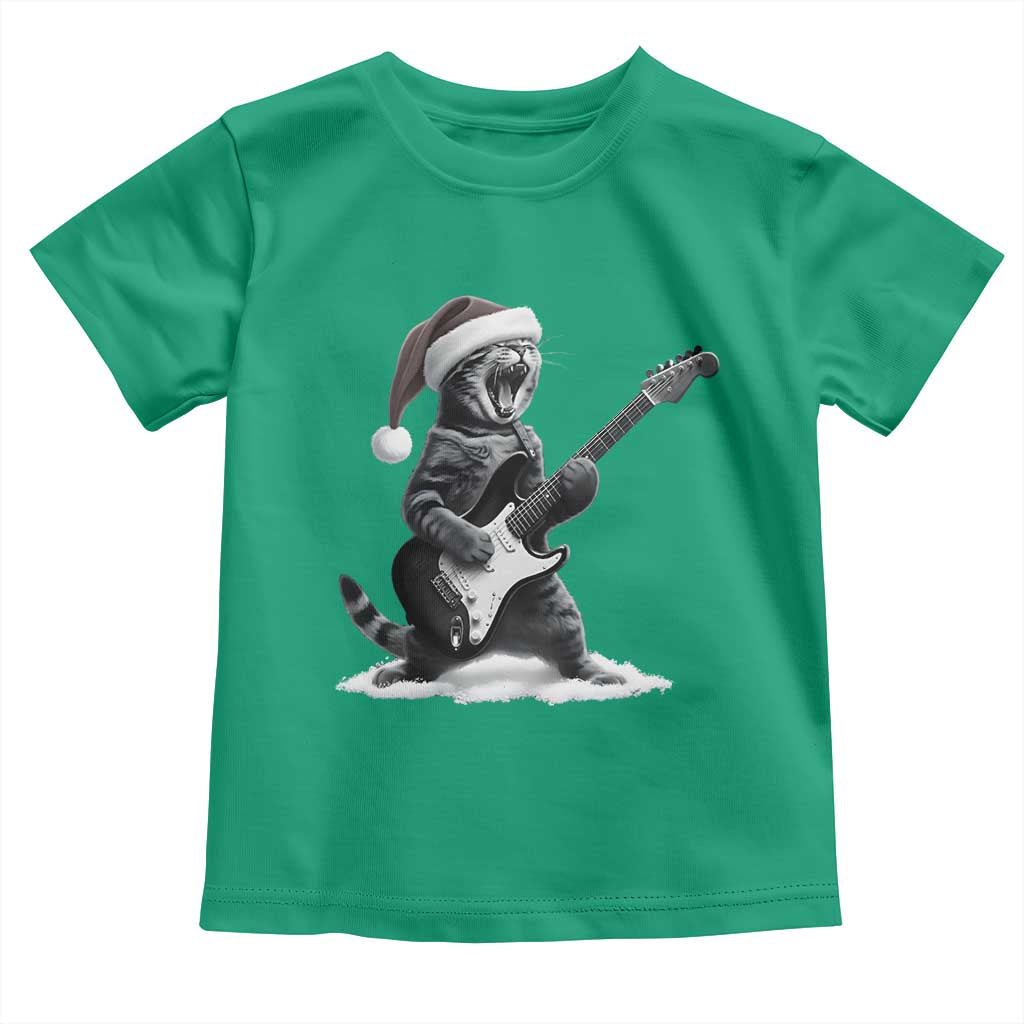 Funny Cat Guitar Toddler T Shirt Rock and Roll Christmas - Wonder Print Shop