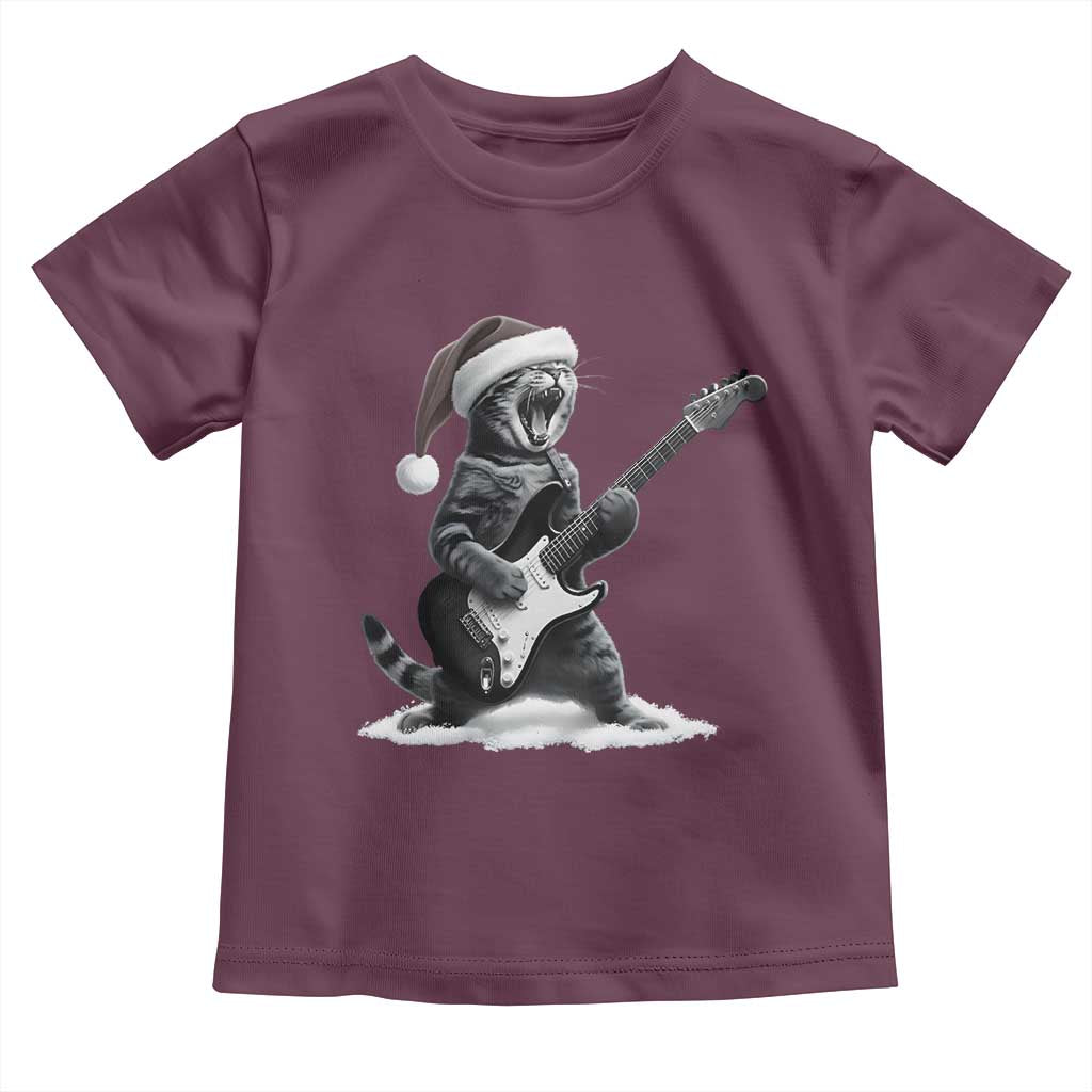 Funny Cat Guitar Toddler T Shirt Rock and Roll Christmas - Wonder Print Shop