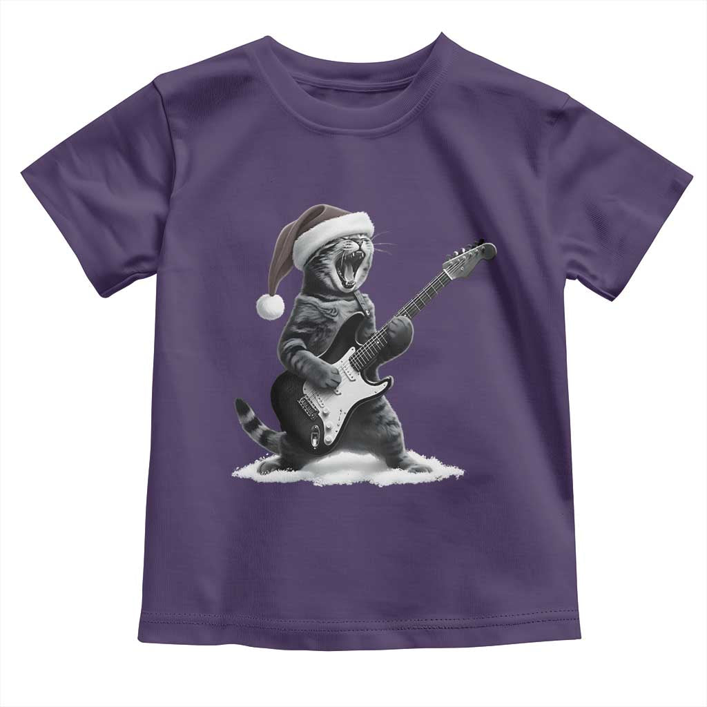 Funny Cat Guitar Toddler T Shirt Rock and Roll Christmas - Wonder Print Shop