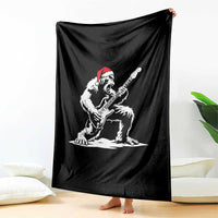 Funny Bigfoot Guitar Throw Blanket Rock and Roll Christmas - Wonder Print Shop
