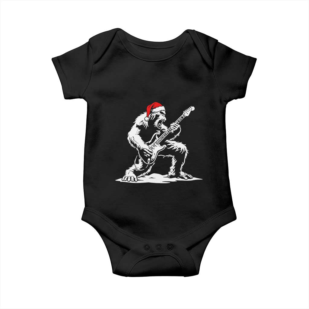 Funny Bigfoot Guitar Baby Onesie Rock and Roll Christmas - Wonder Print Shop