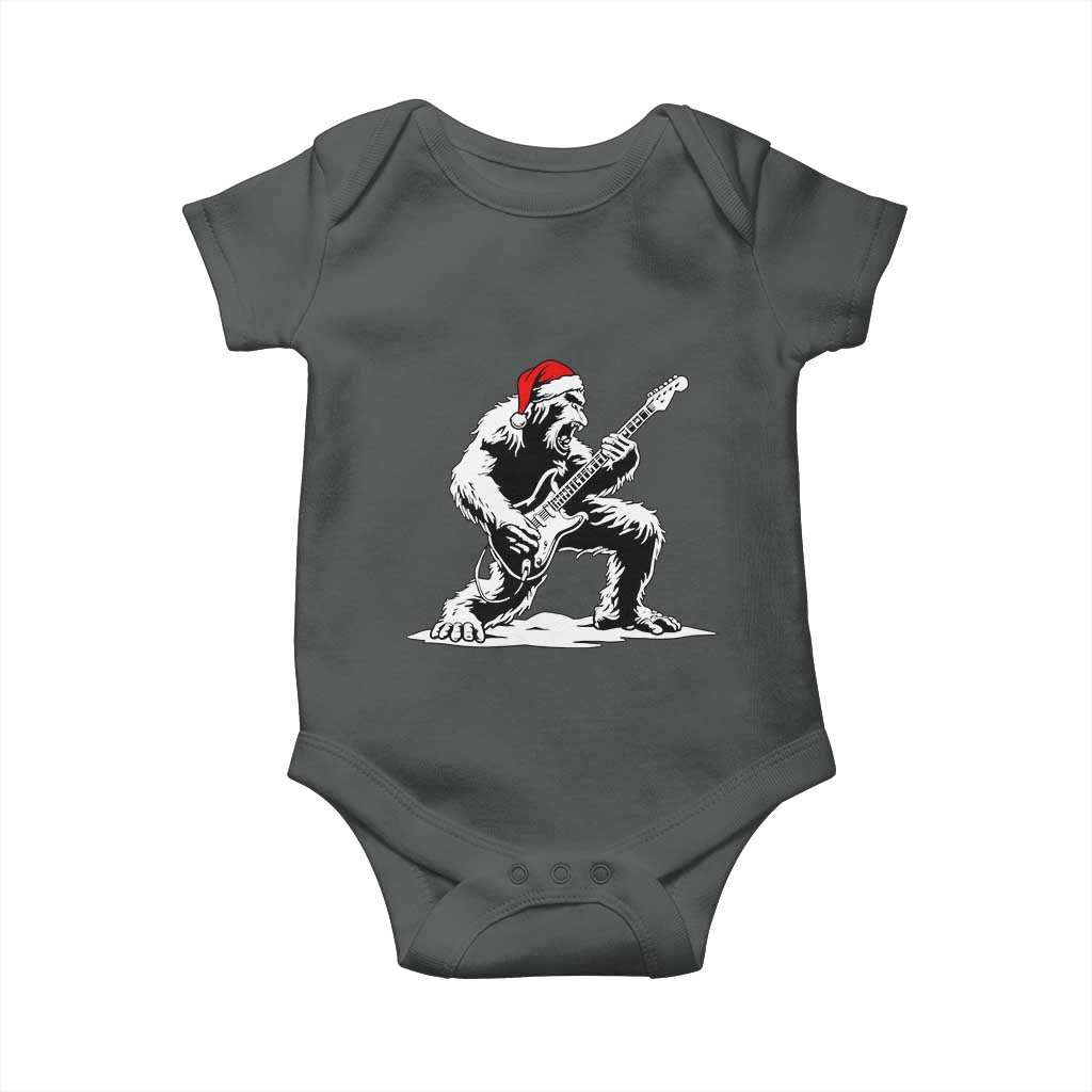Funny Bigfoot Guitar Baby Onesie Rock and Roll Christmas - Wonder Print Shop
