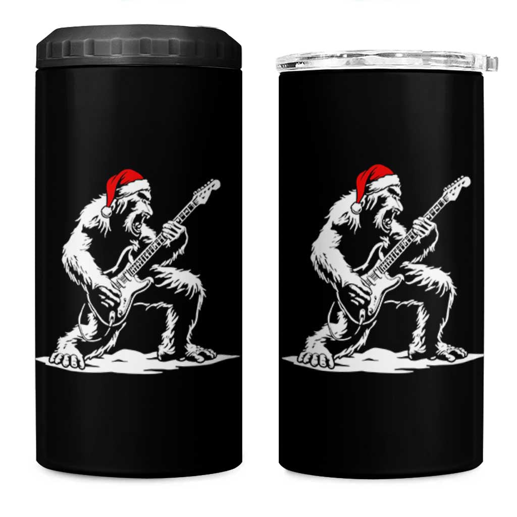Funny Bigfoot Guitar 4 in 1 Can Cooler Tumbler Rock and Roll Christmas - Wonder Print Shop