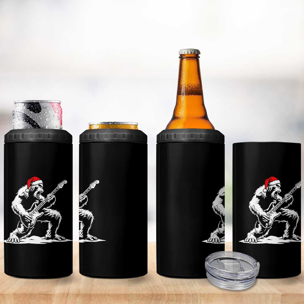 Funny Bigfoot Guitar 4 in 1 Can Cooler Tumbler Rock and Roll Christmas - Wonder Print Shop