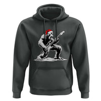 Funny Bigfoot Guitar Hoodie Rock and Roll Christmas - Wonder Print Shop