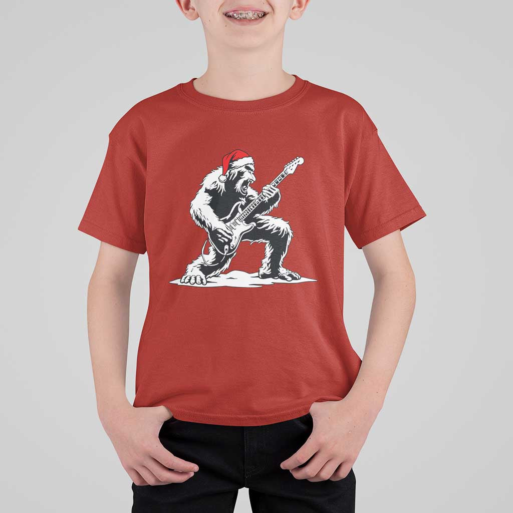 Funny Bigfoot Guitar T Shirt For Kid Rock and Roll Christmas - Wonder Print Shop