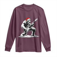 Funny Bigfoot Guitar Long Sleeve Shirt Rock and Roll Christmas - Wonder Print Shop