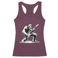 Funny Bigfoot Guitar Racerback Tank Top Rock and Roll Christmas - Wonder Print Shop