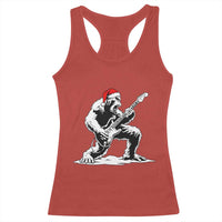 Funny Bigfoot Guitar Racerback Tank Top Rock and Roll Christmas - Wonder Print Shop