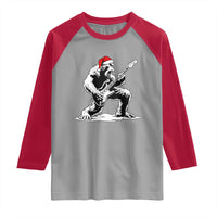 Funny Bigfoot Guitar Raglan Shirt Rock and Roll Christmas - Wonder Print Shop