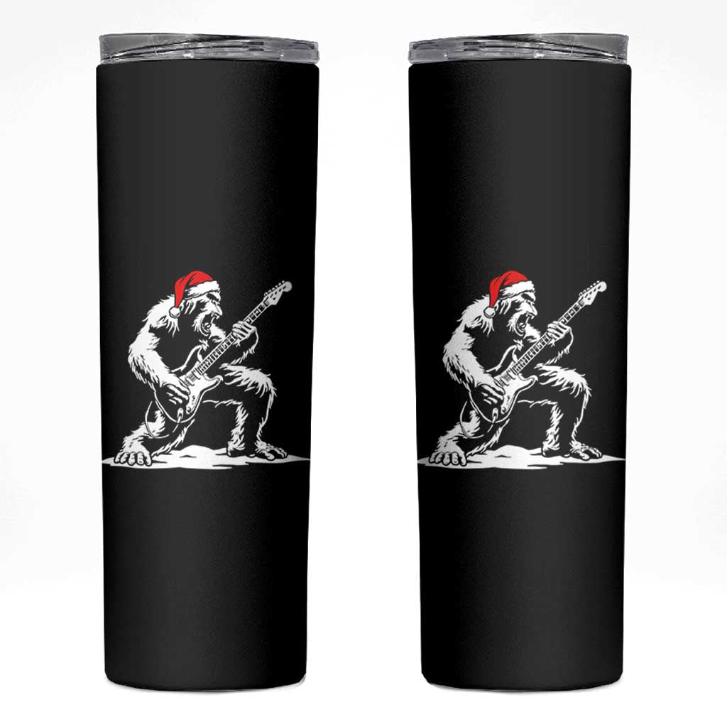 Funny Bigfoot Guitar Skinny Tumbler Rock and Roll Christmas - Wonder Print Shop