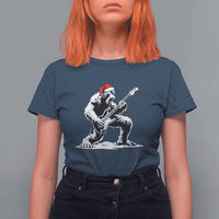 Funny Bigfoot Guitar T Shirt For Women Rock and Roll Christmas - Wonder Print Shop