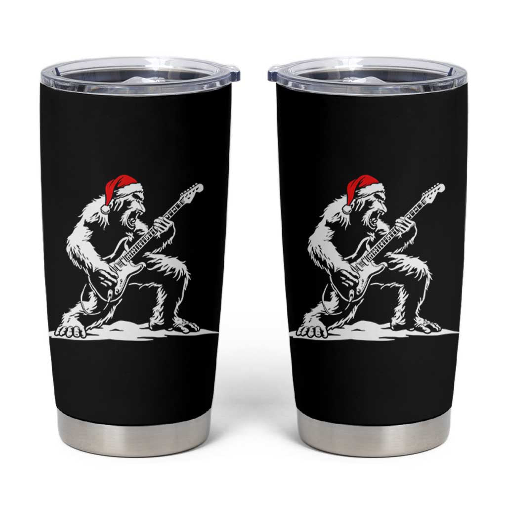 Funny Bigfoot Guitar Tumbler Cup Rock and Roll Christmas - Wonder Print Shop