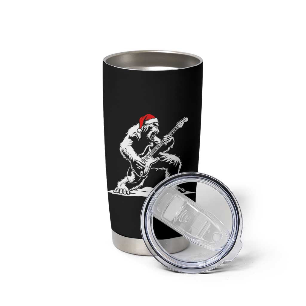 Funny Bigfoot Guitar Tumbler Cup Rock and Roll Christmas - Wonder Print Shop
