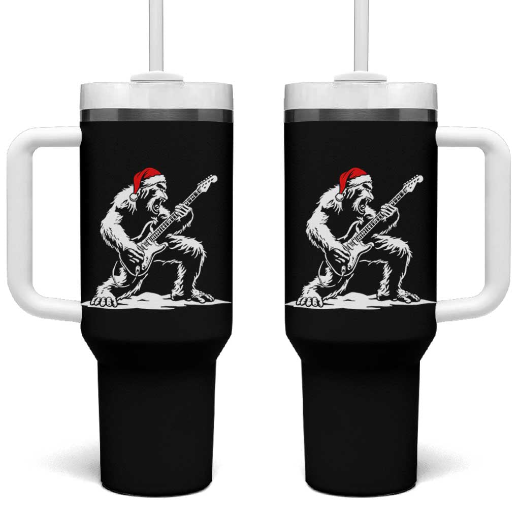 Funny Bigfoot Guitar Tumbler With Handle Rock and Roll Christmas - Wonder Print Shop