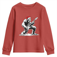 Funny Bigfoot Guitar Youth Sweatshirt Rock and Roll Christmas - Wonder Print Shop