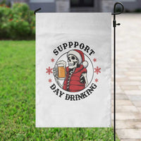 Funny Skeleton Beer Christmas Garden Flag Support Day Drinking - Wonder Print Shop