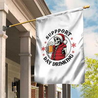 Funny Skeleton Beer Christmas Garden Flag Support Day Drinking - Wonder Print Shop