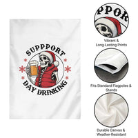 Funny Skeleton Beer Christmas Garden Flag Support Day Drinking - Wonder Print Shop