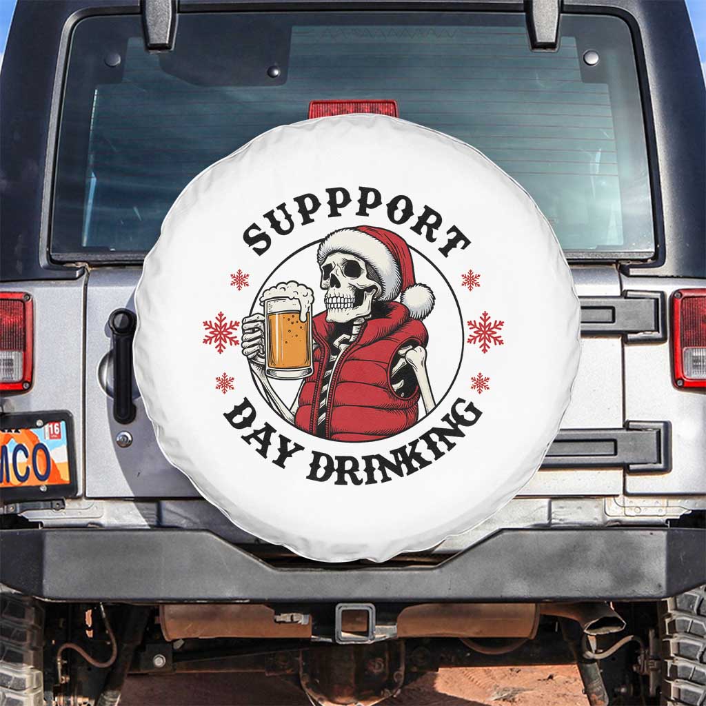 Funny Skeleton Beer Christmas Spare Tire Cover Support Day Drinking - Wonder Print Shop