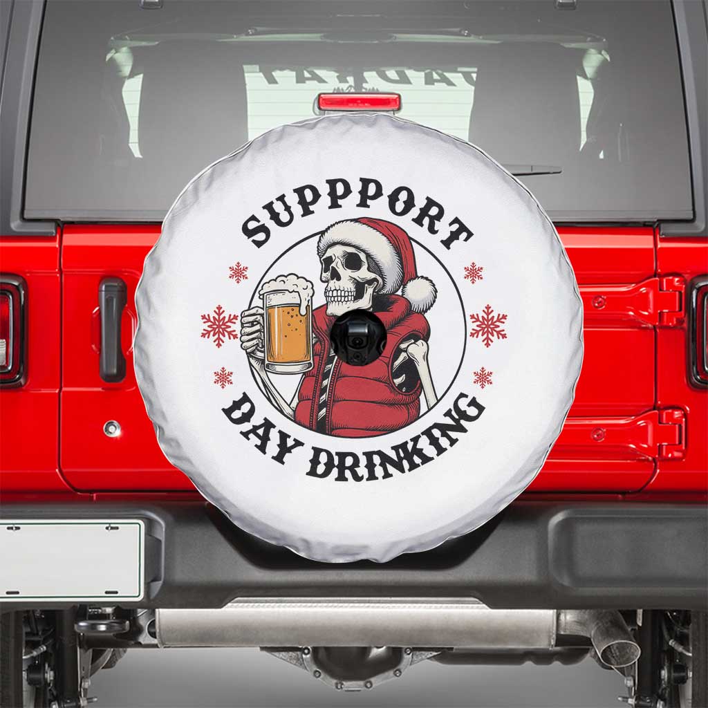 Funny Skeleton Beer Christmas Spare Tire Cover Support Day Drinking - Wonder Print Shop
