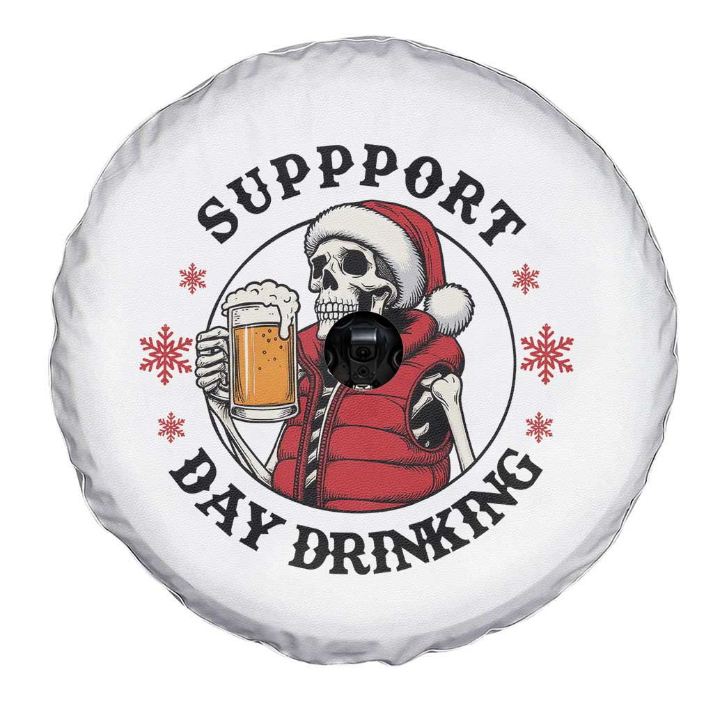 Funny Skeleton Beer Christmas Spare Tire Cover Support Day Drinking - Wonder Print Shop