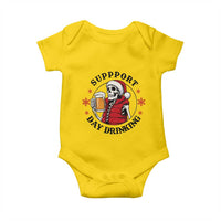 Funny Skeleton Beer Christmas Baby Onesie Support Day Drinking - Wonder Print Shop