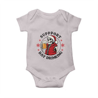 Funny Skeleton Beer Christmas Baby Onesie Support Day Drinking - Wonder Print Shop