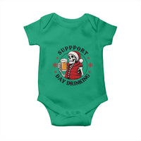 Funny Skeleton Beer Christmas Baby Onesie Support Day Drinking - Wonder Print Shop