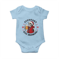 Funny Skeleton Beer Christmas Baby Onesie Support Day Drinking - Wonder Print Shop
