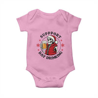 Funny Skeleton Beer Christmas Baby Onesie Support Day Drinking - Wonder Print Shop