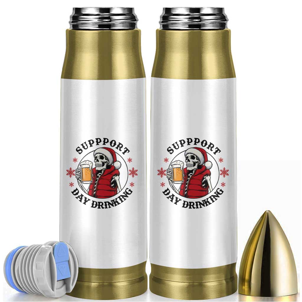 Funny Skeleton Beer Christmas Bullet Tumbler Support Day Drinking - Wonder Print Shop