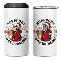 Funny Skeleton Beer Christmas 4 in 1 Can Cooler Tumbler Support Day Drinking - Wonder Print Shop
