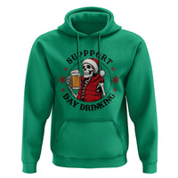 Funny Skeleton Beer Christmas Hoodie Support Day Drinking - Wonder Print Shop