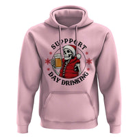 Funny Skeleton Beer Christmas Hoodie Support Day Drinking - Wonder Print Shop