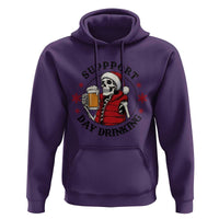 Funny Skeleton Beer Christmas Hoodie Support Day Drinking - Wonder Print Shop