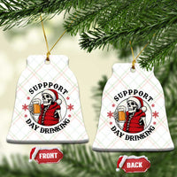 Funny Skeleton Beer Xmas Ceramic Ornament Support Day Drinking - Wonder Print Shop