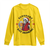 Funny Skeleton Beer Christmas Long Sleeve Shirt Support Day Drinking - Wonder Print Shop