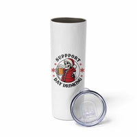 Funny Skeleton Beer Christmas Skinny Tumbler Support Day Drinking - Wonder Print Shop