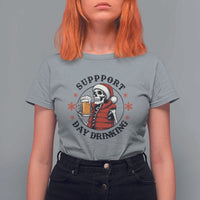 Funny Skeleton Beer Christmas T Shirt For Women Support Day Drinking - Wonder Print Shop