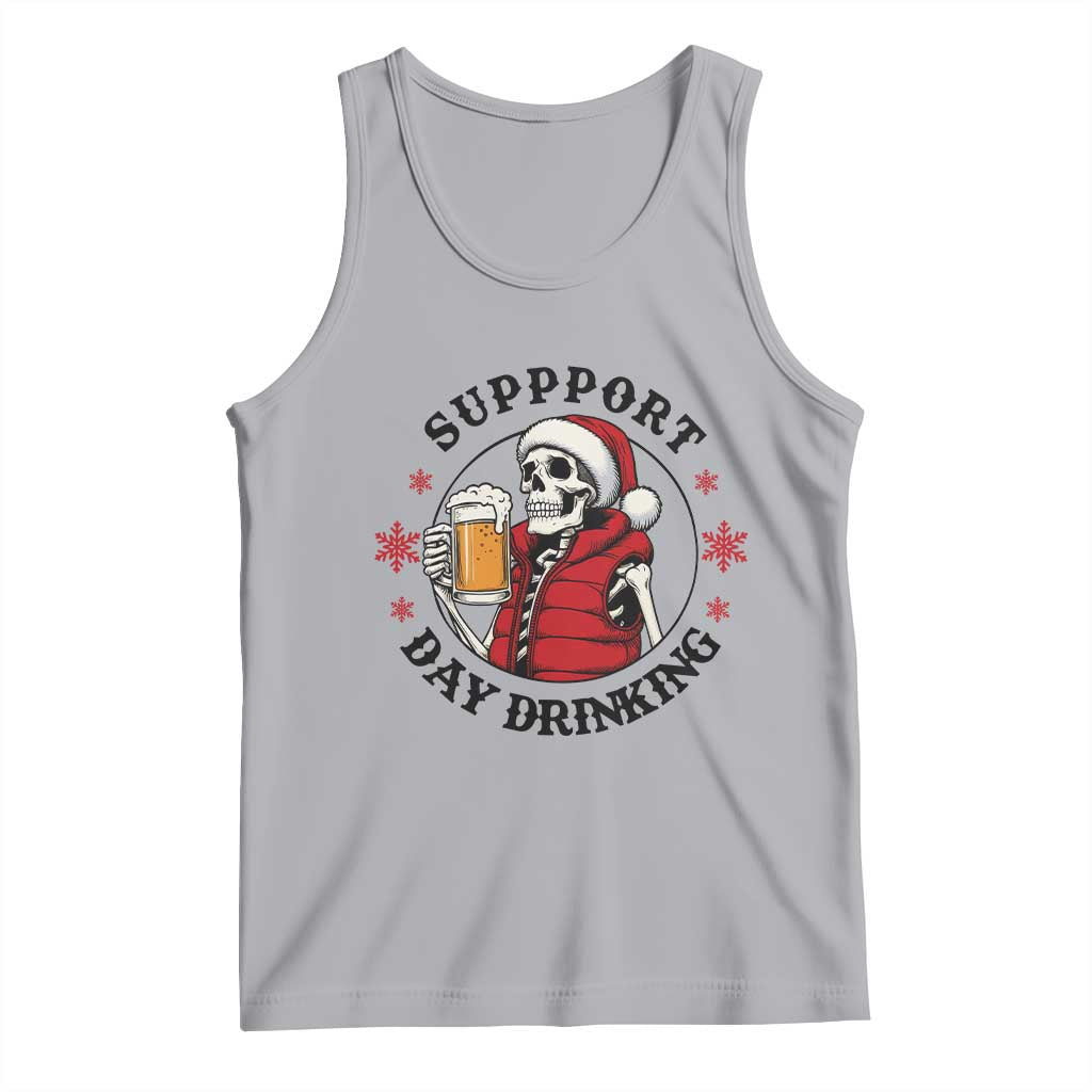 Funny Skeleton Beer Christmas Tank Top Support Day Drinking - Wonder Print Shop