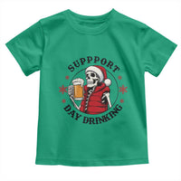 Funny Skeleton Beer Christmas Toddler T Shirt Support Day Drinking - Wonder Print Shop