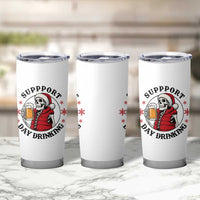 Funny Skeleton Beer Christmas Tumbler Cup Support Day Drinking - Wonder Print Shop